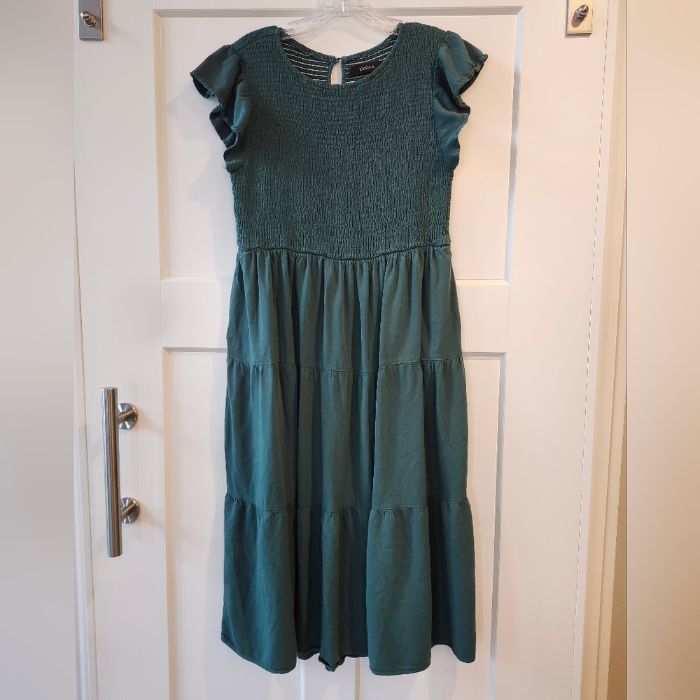 Chic Teal Midi Dress For Women Size M - Picture 2 of 4